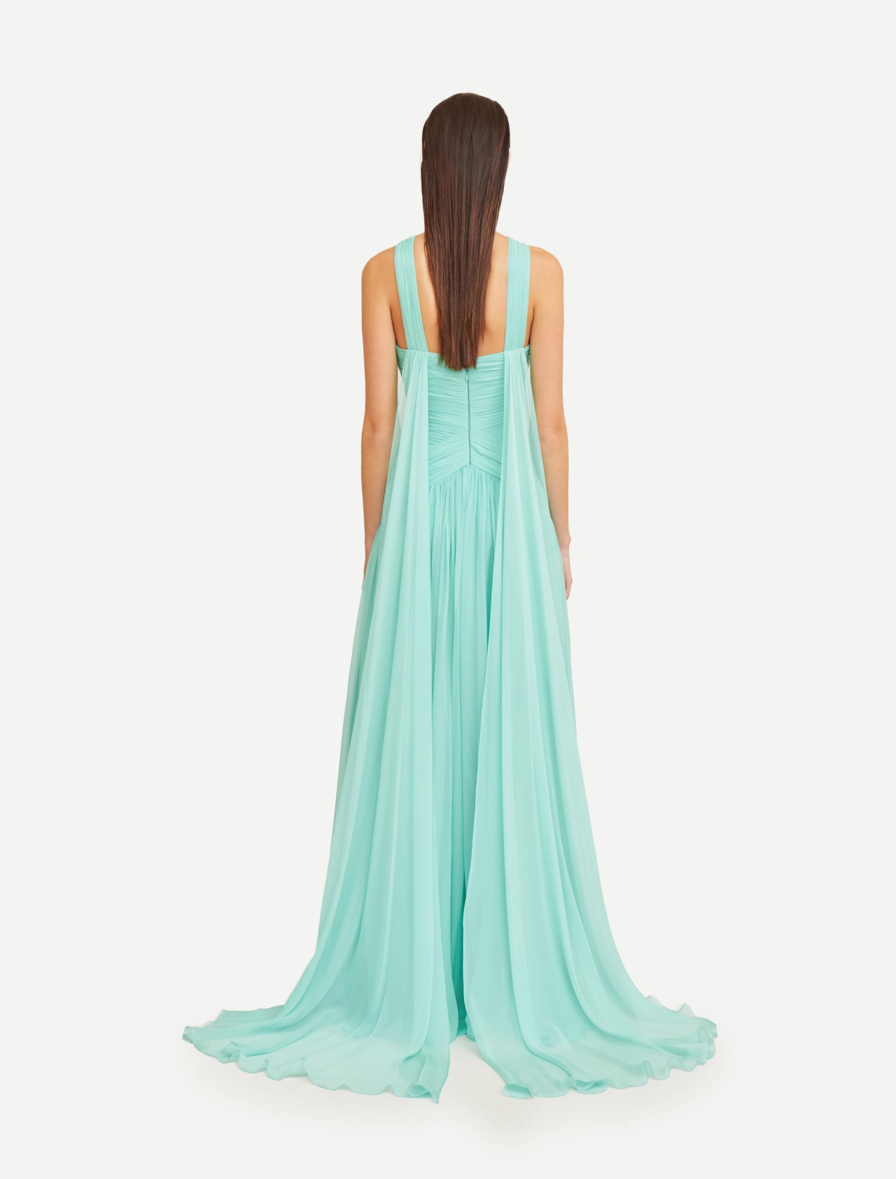 Elegant Long Strapless Chiffon Evening Dresses with Slit/Cape A-Line Pleated Floor Length فساتين سهرة Wedding Guest Dress for Women