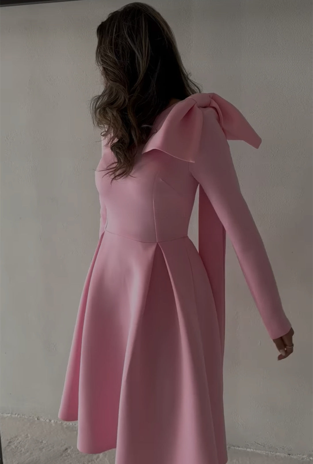Classy Short Asymmetrical Neck Pink Evening Dresses A-Line Tea Length فساتين سهرة Muslim Party Dress for Women