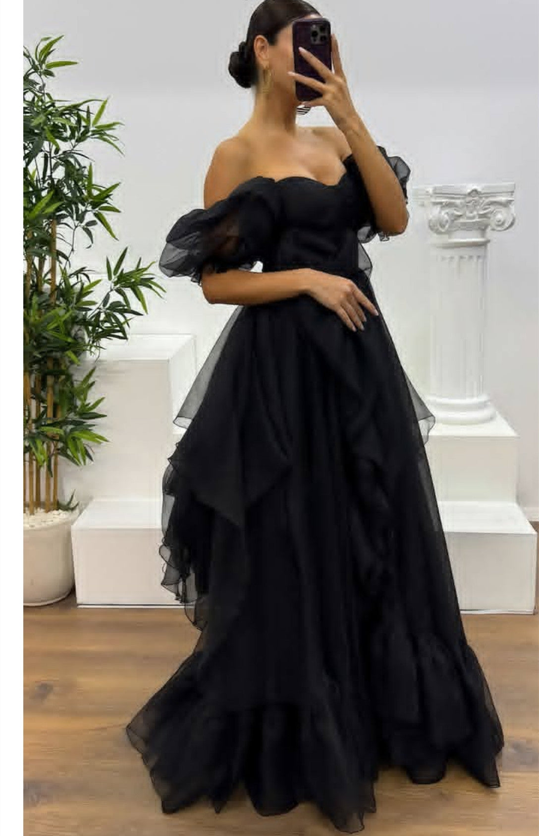 Customized Long Organza Sweetheart Evening Dresses with Slit A-Line Ruffles Pleated Floor Length Party Dress for Women