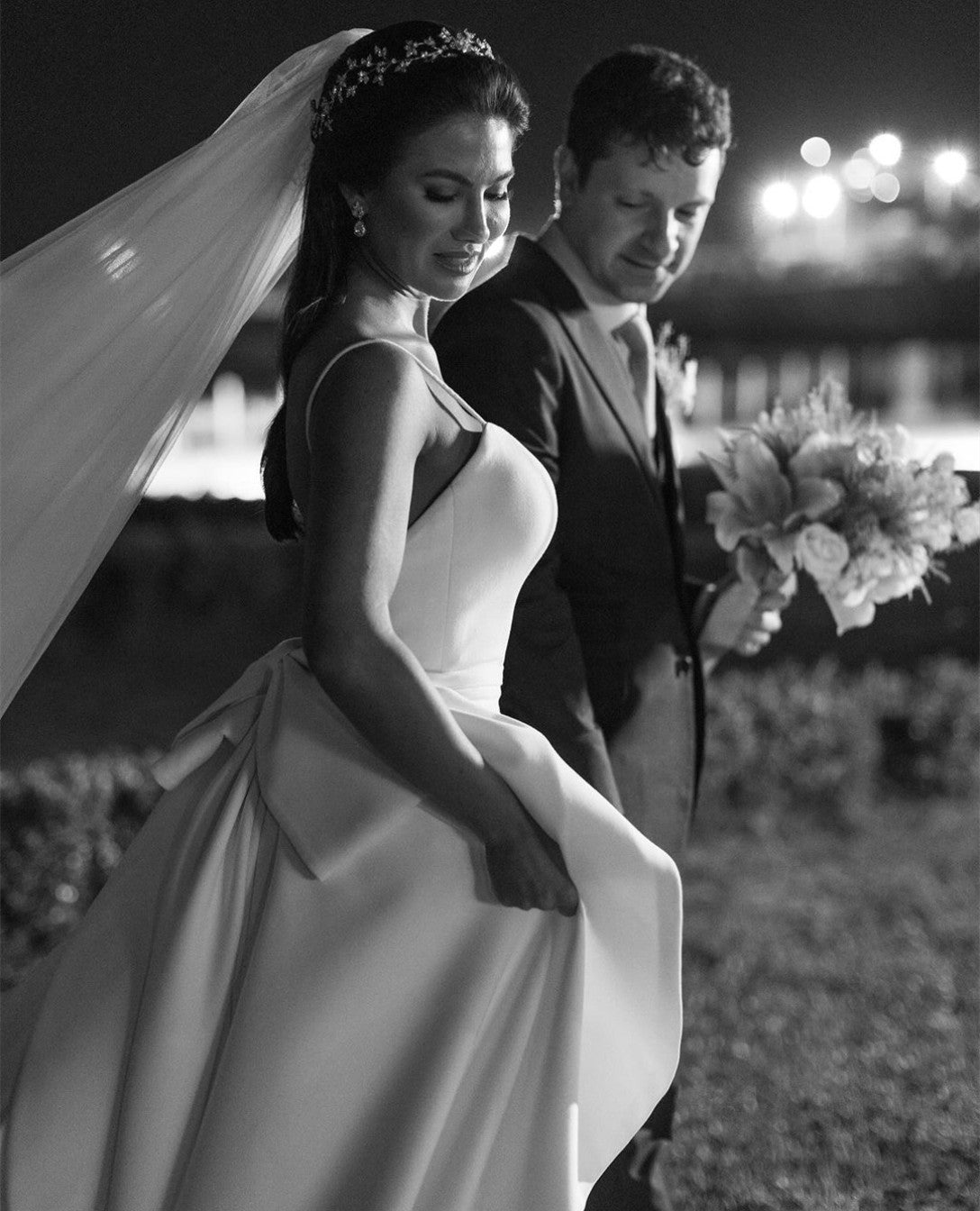 Classy Long Ivory Crepe Wedding Dresses Mermaid Spagehtti Straps Zipper Back Sweep Train for Women